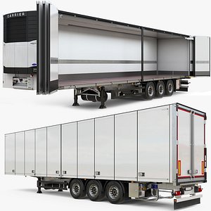 3D Semi-Trailer With Folding Doos model