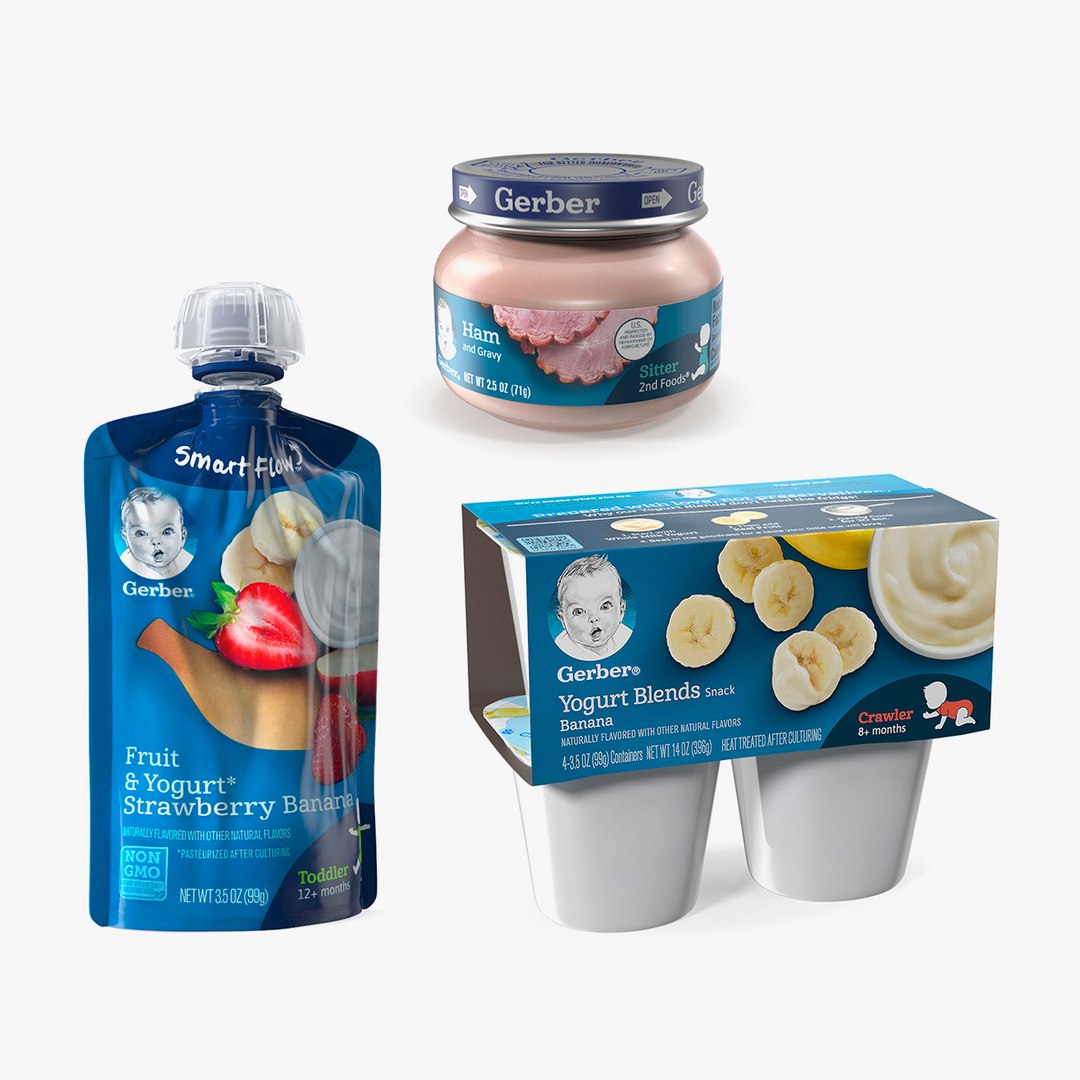Baby Food Gerber Collection 5 3D model preview