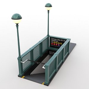 nyc subway entrance 3D