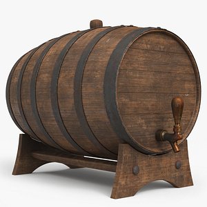 3D Whiskey Barrel Rusty