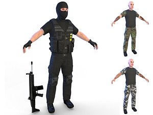 3D paramilitary 4k model