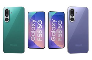 3D Samsung Galaxy F56 Green And Violet Low Poly