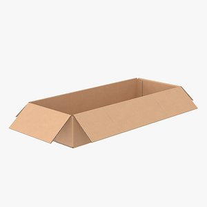 Cardboard Box 50x20x10 Open 3D model