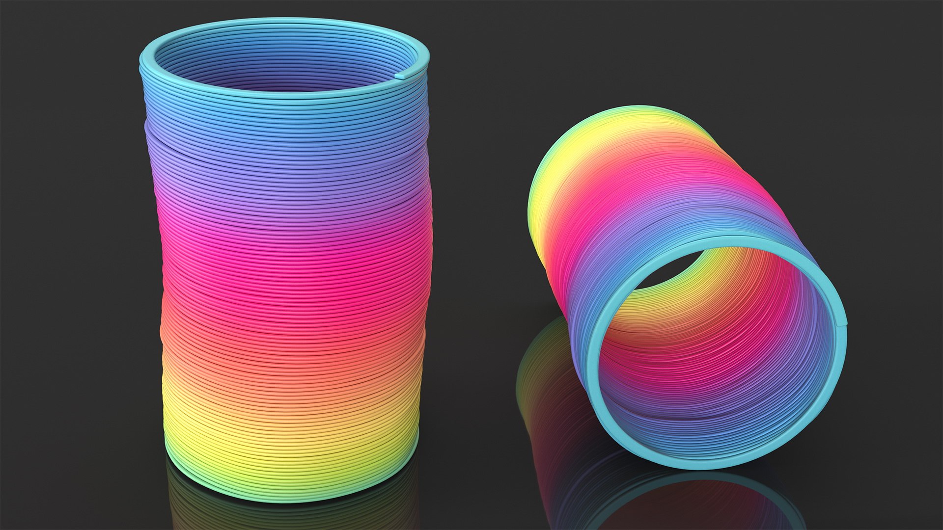 3D Rainbow Toy Spring Model - TurboSquid 1488166