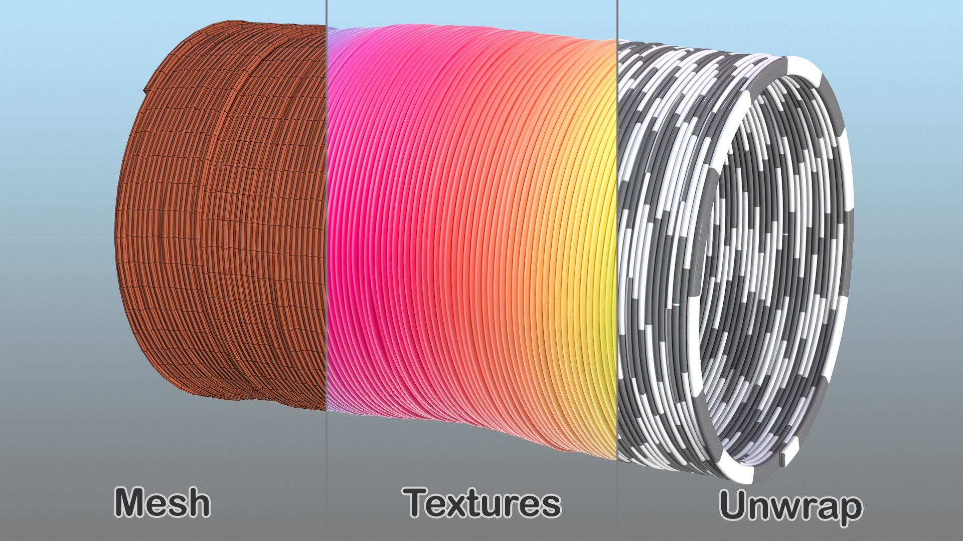 3D rainbow toy spring model - TurboSquid 1488166