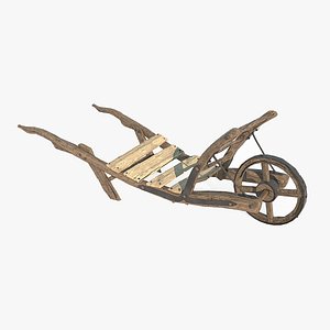 Ancient unicycle trolley 3D model