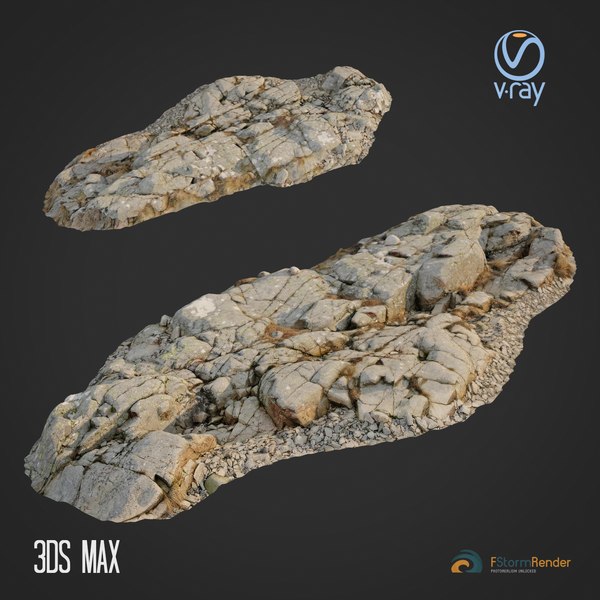 3D model scanned rock cliff e