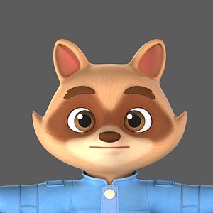 cartoon raccoon model