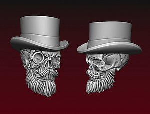Skull Top Hat 3D print ready