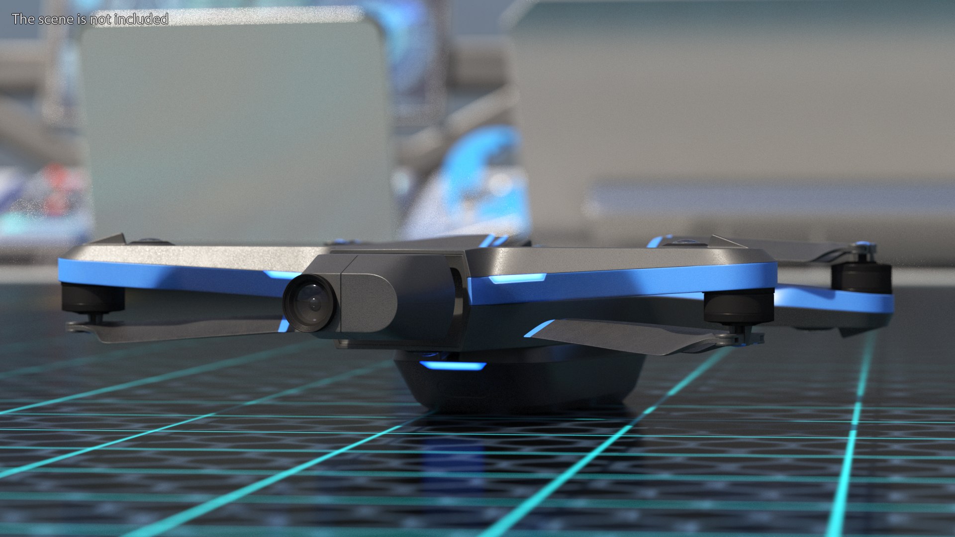 AI Powered Drone Skydio 2 Plus On State Rigged for Maya 3D model preview