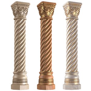 Spiral east column Spiral Arabic East Morocco Column 3D model