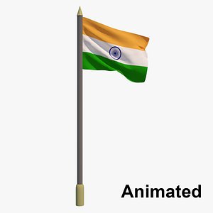 3D flag india - animation