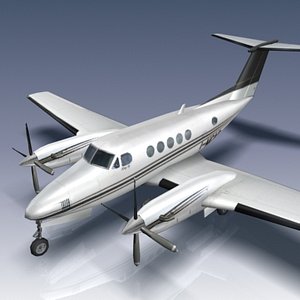 king air b200 aircraft 3d model