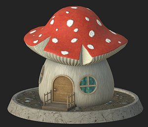 cartoon mushroom house model