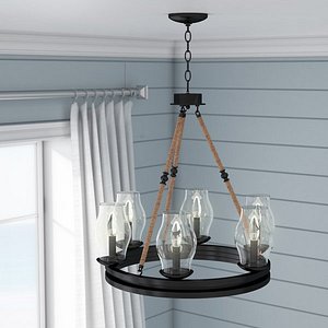 Cobham 6-Light Wagon Wheel Chandelier