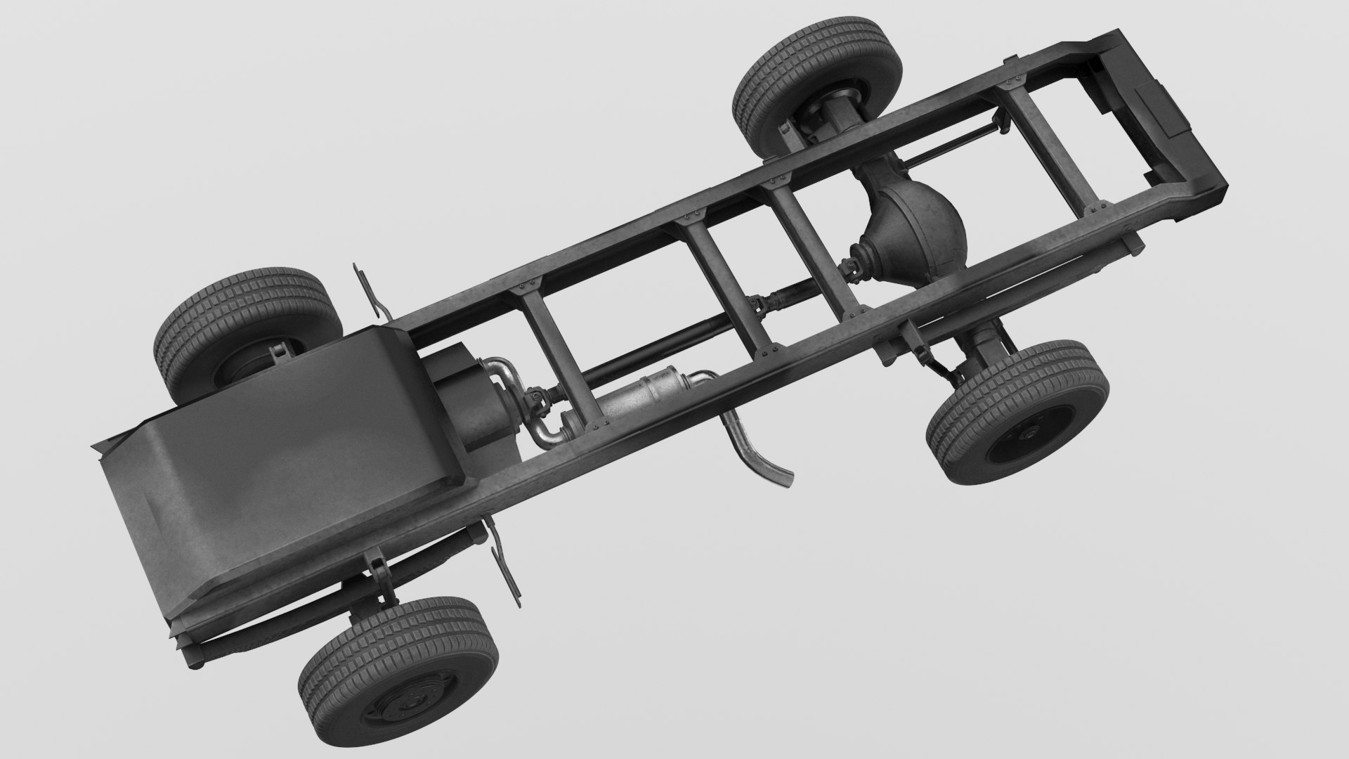 Simple Truck Frame Chassis Model - TurboSquid 1435498
