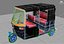 indian rickshaw black 3D model