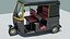 indian rickshaw black 3D model