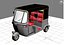 indian rickshaw black 3D model