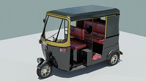 indian rickshaw black 3D model