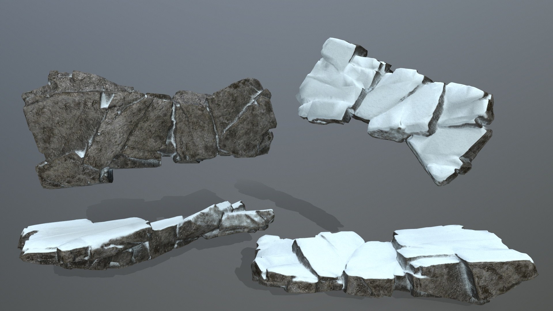 Snow Rocks 3D Model - TurboSquid 2107260