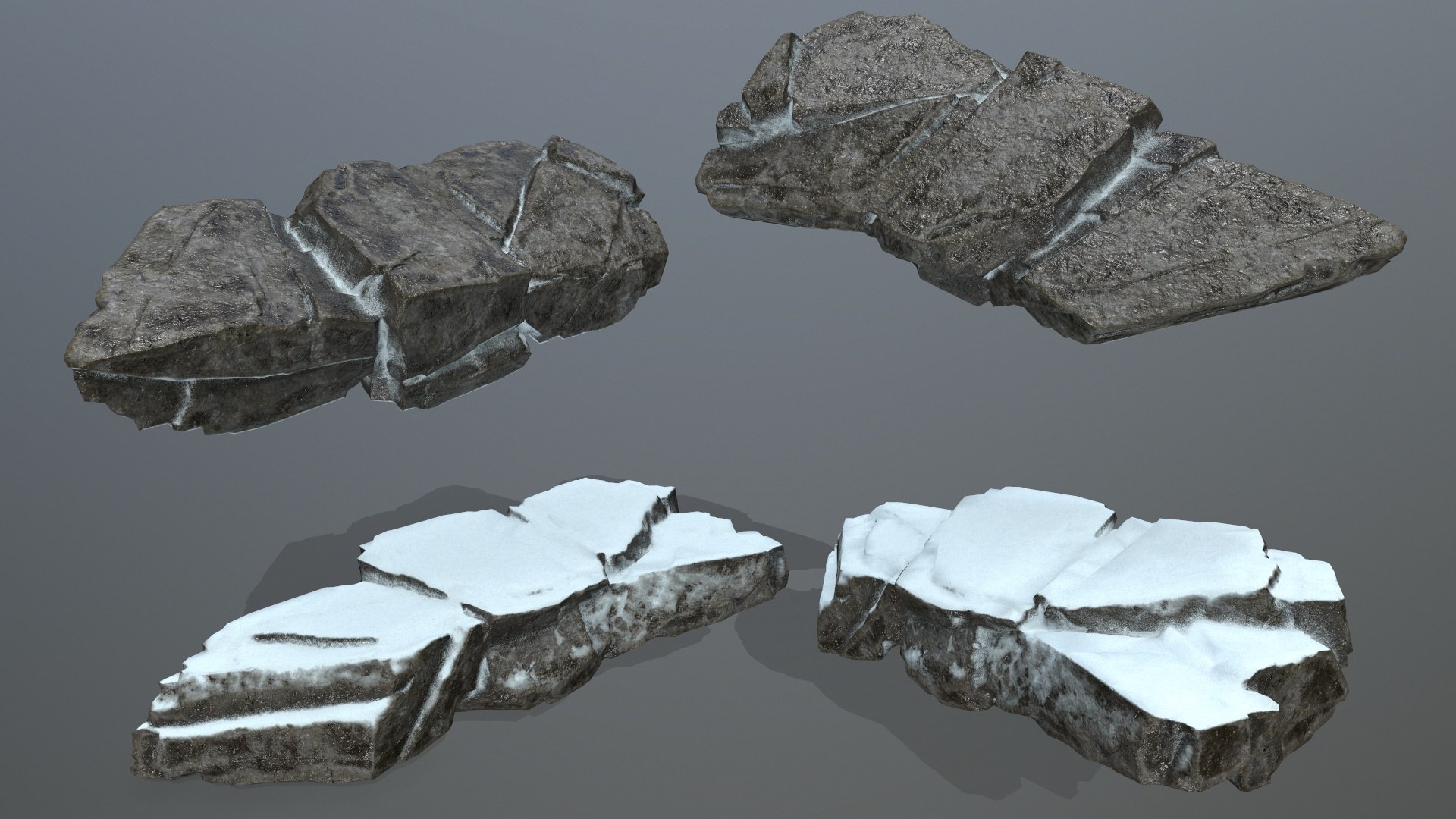 Snow Rocks 3D Model - TurboSquid 2107260