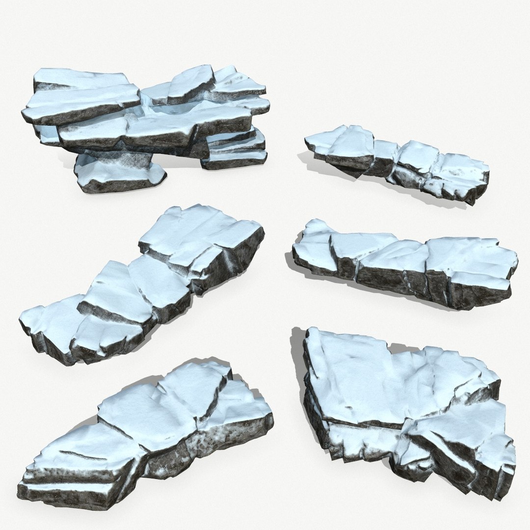 Snow Rocks 3D Model - TurboSquid 2107260