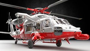 helicopter heli guns 3D model