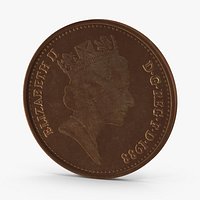 2 Pence Coin Aged