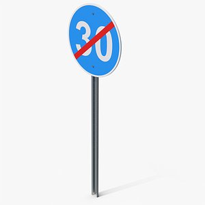 End Of Minimum Speed Limit 30 Road Sign