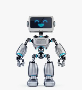 digital robotic retro bot 3D model