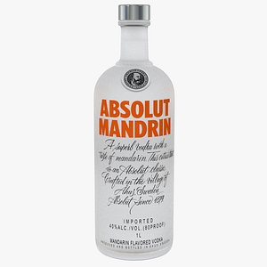 absolut vodka mandrin alcoholic 3D model