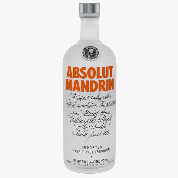 absolut vodka mandrin alcoholic 3d model