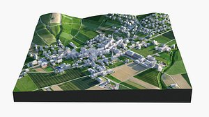 3D Swiss town landscape model
