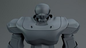 cyborg bust scifi robot character 3D