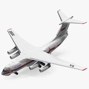 Ilyushin Il-76 Emergency Russian Air Force Rigged 3D Model