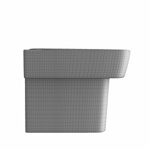 wall hung rectangle wash basin 3D model