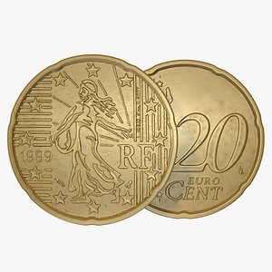 3ds max french euro coin 20