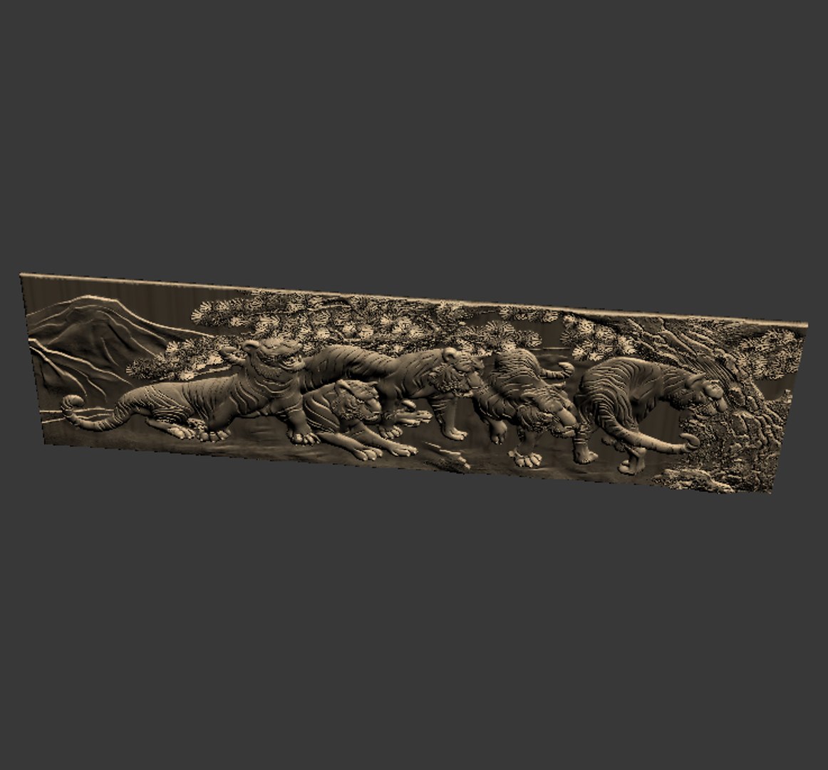 relief sculpture engraving 3D model https://p.turbosquid.com/ts-thumb/9l/M4Fkfo/4jlkxY8E/five_tigers4/png/1525927427/1920x1080/fit_q87/76f7c9673369968669fb4f95f1be7609668f2fac/five_tigers4.jpg