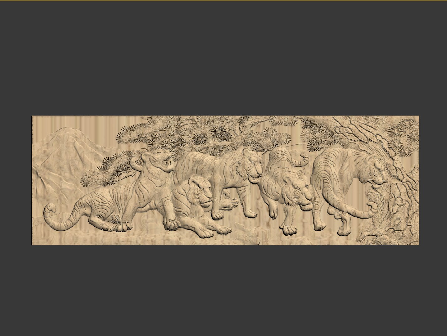 relief sculpture engraving 3D model https://p.turbosquid.com/ts-thumb/9l/M4Fkfo/EPH2PGWP/five_tigers1/png/1525927414/1920x1080/fit_q87/dd461e5d63d45350eecf212f5b36837218db49e5/five_tigers1.jpg