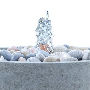Evita Concrete Pebble Fountain 3D