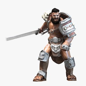 3d orc rigged character model