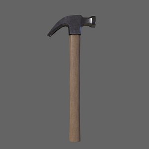 3D PBR Claw Hammer Wood1