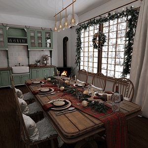 3D Christmas Home - Kitchen Blender Scene