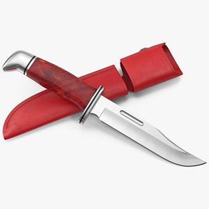 Hunting Knife and Leather Knife Sheath 3 model