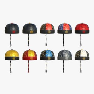 10 Chinese Traditional Hat A Collection - Character Design 3D model