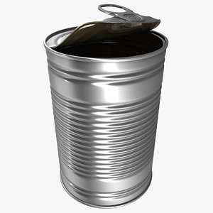 realistic open tin 3D