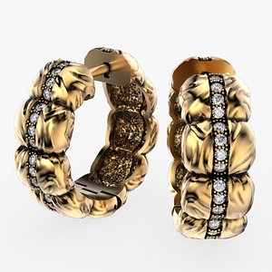 Diamond Down Jacket Earring E25 3D print model 3D