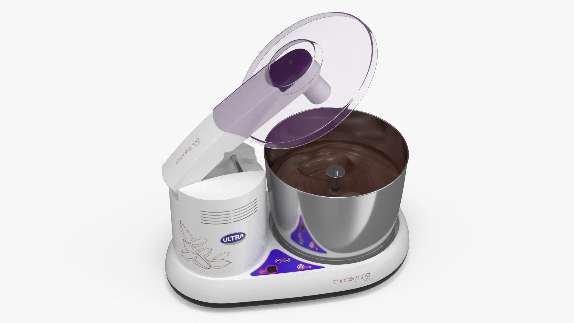 Melangeur Elgi Ultra Chocogrind 110V Violett with Chocolate 3D model preview