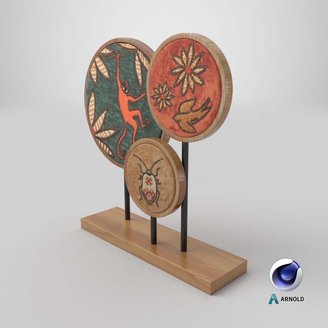 Discs ornament with multicoloured print 3D model https://p.turbosquid.com/ts-thumb/9l/uMPpbq/6K/stemcell_cinema_4d_arnold_render/png/1731529978/1920x1080/fit_q87/6d49e9eb47e5de9d4682ef2bc0d426d059c5ea59/stemcell_cinema_4d_arnold_render.jpg